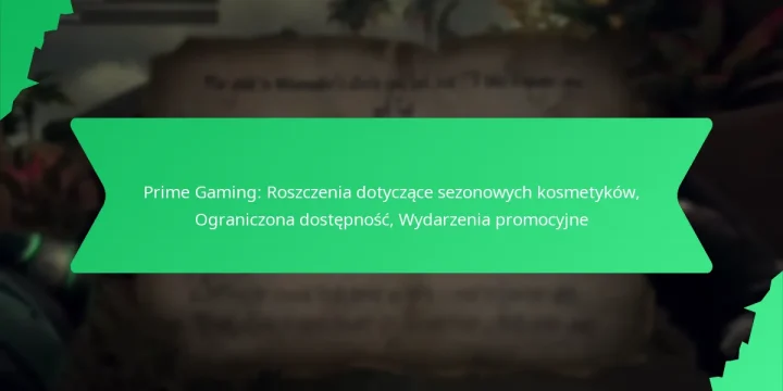Prime Gaming: Roszczenia dotyczące sezonowych kosmetyków, Ograniczona dostępność, Wydarzenia promocyjne